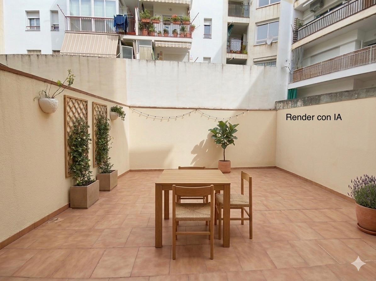 Primer piso con espectacular patio de 40 m2 en Eixample: luz