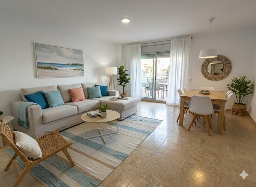 Bajos esquinero con terraza, piscina frente al Mar en Cubell - foto 3